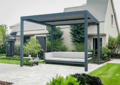 Altanka ogrodowa 4x3m w kolorze grafit. Zadaszenie tarasowa 4x3m