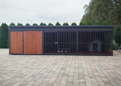 Kojec dla psa 6x3m ze schowkiem w kolorach orzech i grafit 2