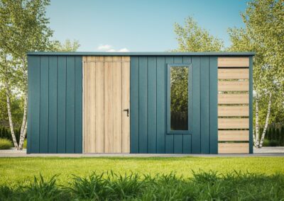 Domek narzędziowy ze schowkiem na drewno 4,5x2,5m, model: Nox