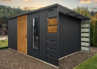 Domek narzędziowy 4x3 z drewutnią 0,5m, model: Vix